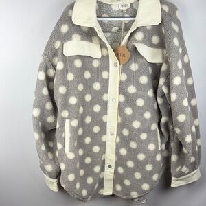 BiBi Gray and Cream Spotted Jacket Xl 1X NWT